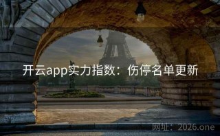 开云app实力指数：伤停名单更新