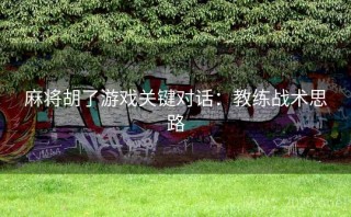 麻将胡了游戏关键对话：教练战术思路